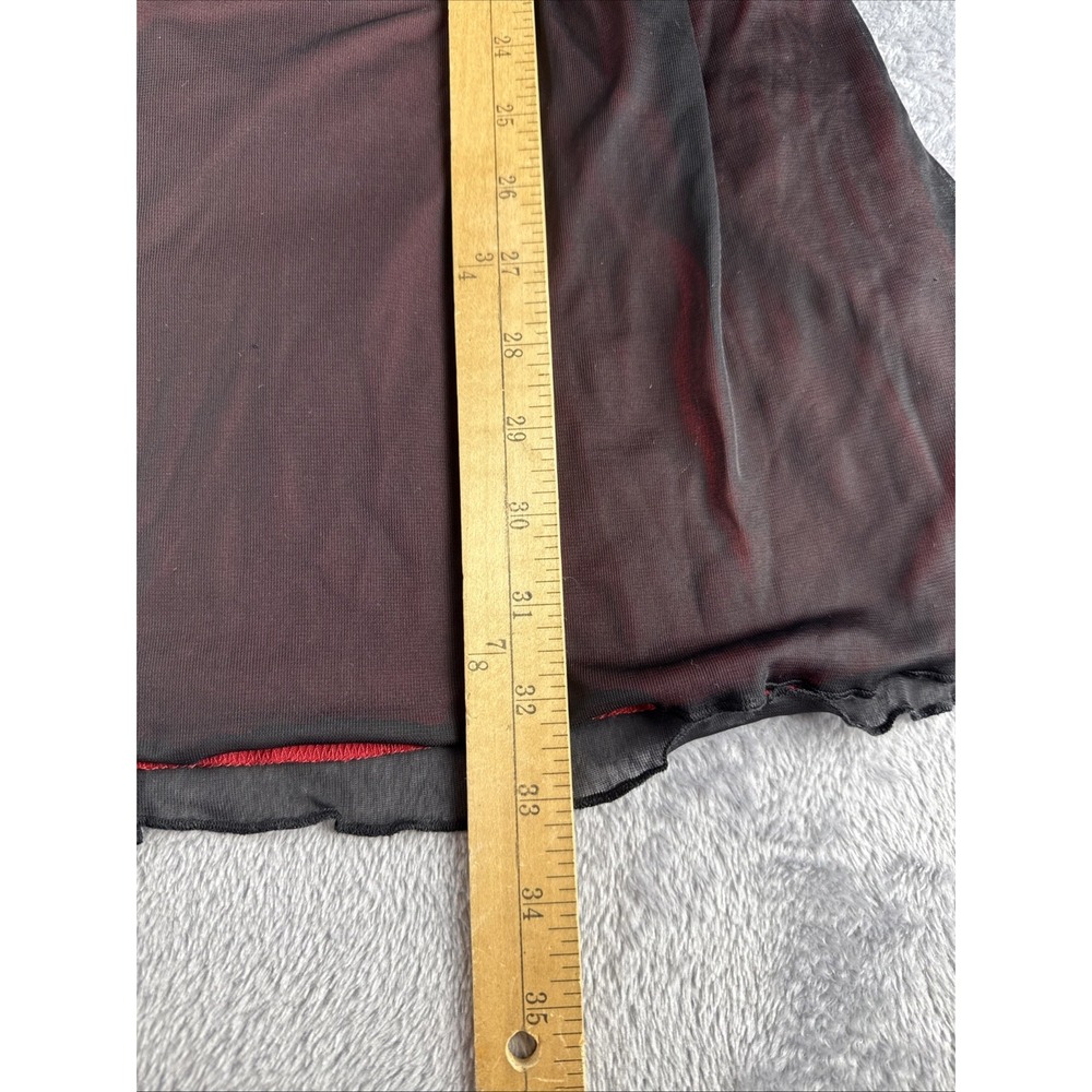 City Triangles Vintage Y2K Dress Whimsigoth Black Red Sheer Babydoll Flowy M - Picture 10 of 10